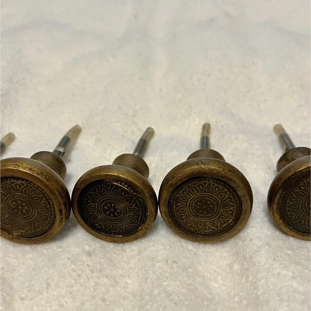 Pier 1 Knobs Bronze Color Cabinet Knobs Set of 7 Lightweight Wood Or Resin? 1.5